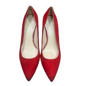 Jessica Simpson Women's Red High Heel Size 9W Shoes Slip On Pointed Toe